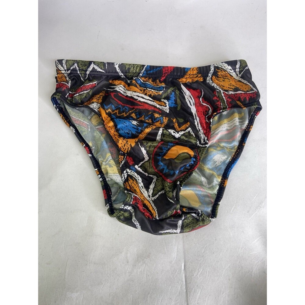 VTG Picopi Mens Size S Low Rise Polyester Fashion Print Brief Underwear 1 Piece